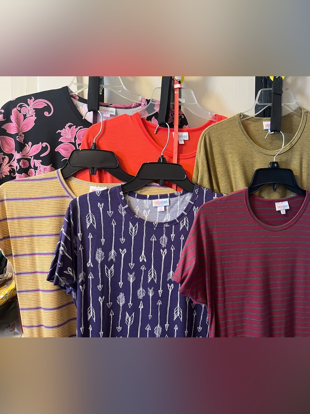 LuLaRoe Maxi Dress Lot - Purple, Red, Olive, Pink, Yellow, Burgundy-Bundle of 6